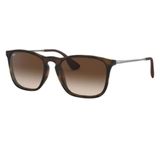 Óculos De Sol Ray Ban Chris Rb4187 Tartaruga Marrom Fosco Lente Degrade