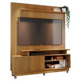 Estante Home Theater Ares Cumaru Para Tv Até 75 Com Rodízios Madetec Cumaru