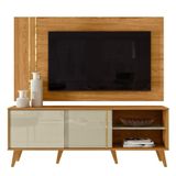 Rack Bancada Com Painel Cronos Cumaru Opala Para Tv Até 60 Madetec Cumaru Opala