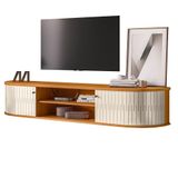 Rack Bancada Suspenso Algarve Cinamomo Off White Para Tv Até 75 Madetec Cinamomo Off White