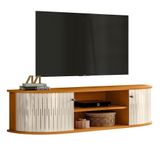 Rack Bancada Suspenso Modena Cinamomo Off White Para Tv Até 60 Madetec Cinamomo Off White