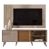 Rack Bancada Com Painel Cronos Fendi-naturale Para Tv Até 60 Madetec Fendi-naturale