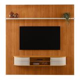 Rack Bancada Com Painel New Bugatti Cinamomo Off White Para Tv Até 75 Madetec Cinamomo Off White