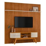 Rack Bancada Com Painel New Laguna Cinamomo Off White Para Tv Até 75 Madetec Cinamomo Off White