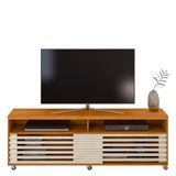 Rack Bancada Frizz 1.8 Cinamomo Off White Com Rodízios Para Tv Até 65 Madetec Cinamomo Off White
