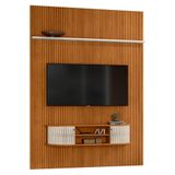 Rack Bancada Com Painel New Monte Carlo Cinamomo Off White Para Tv Até 75 Madetec Cinamomo Off White