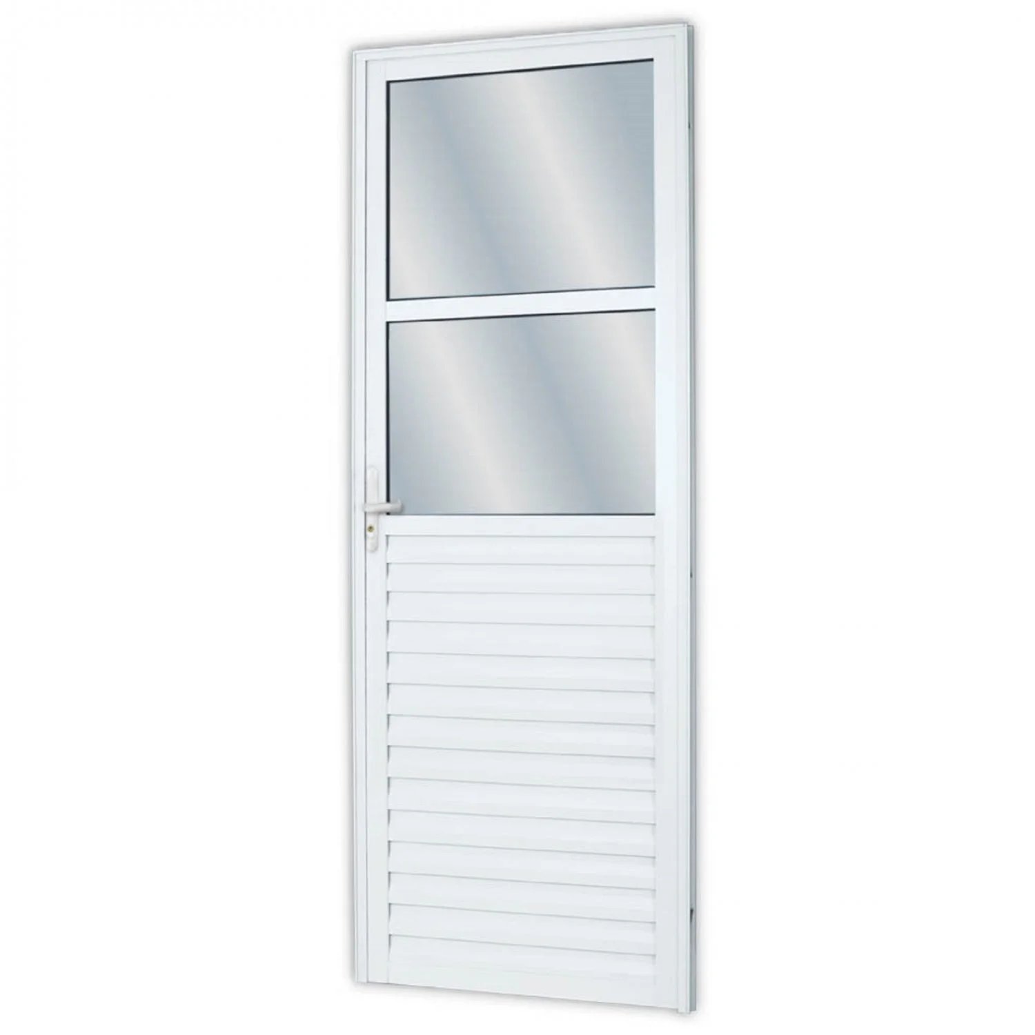 Porta De Alumínio 210x70cm Com 2 Vidros Lisos Linha Solida Mgm