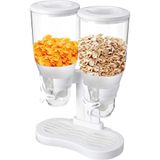 Dispenser De Cereais Duplo Em Acrilico Porta Mantimentos Alimentos E Graos De Mesa E Bancada Luxo