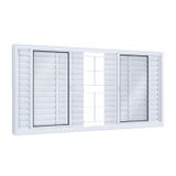 Janela de Correr Aço 6 Folhas com Grade Quadrada Lucasa Facilità 100cmx150cm Branco