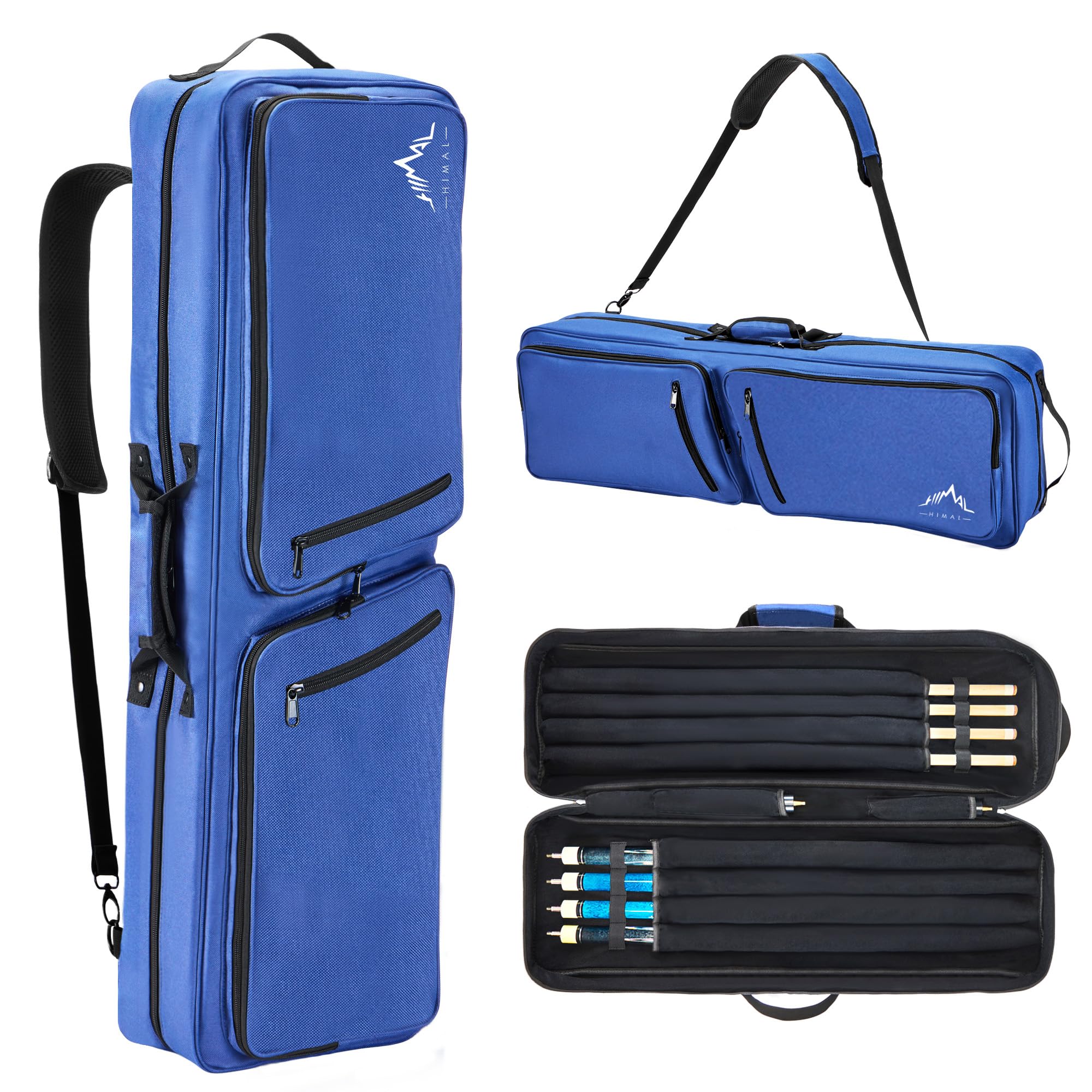Capa Pool Cue Unihimal 4x4, Acolchoada Macia, Comporta 4 Pontas E 4 Eixos