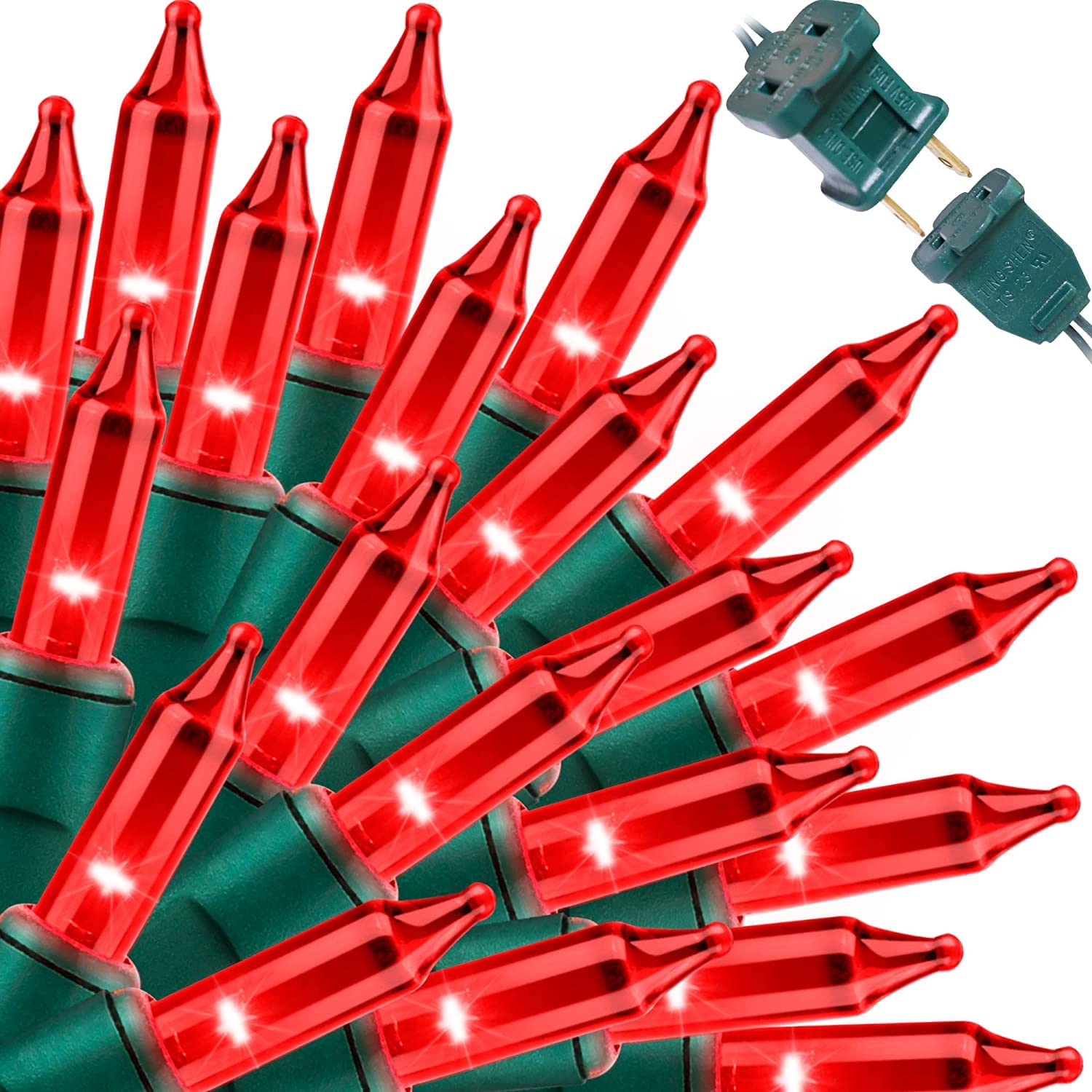 Luzes De Natal Lamphome Super-bright Extensíveis Vermelhas 63,8 Pés