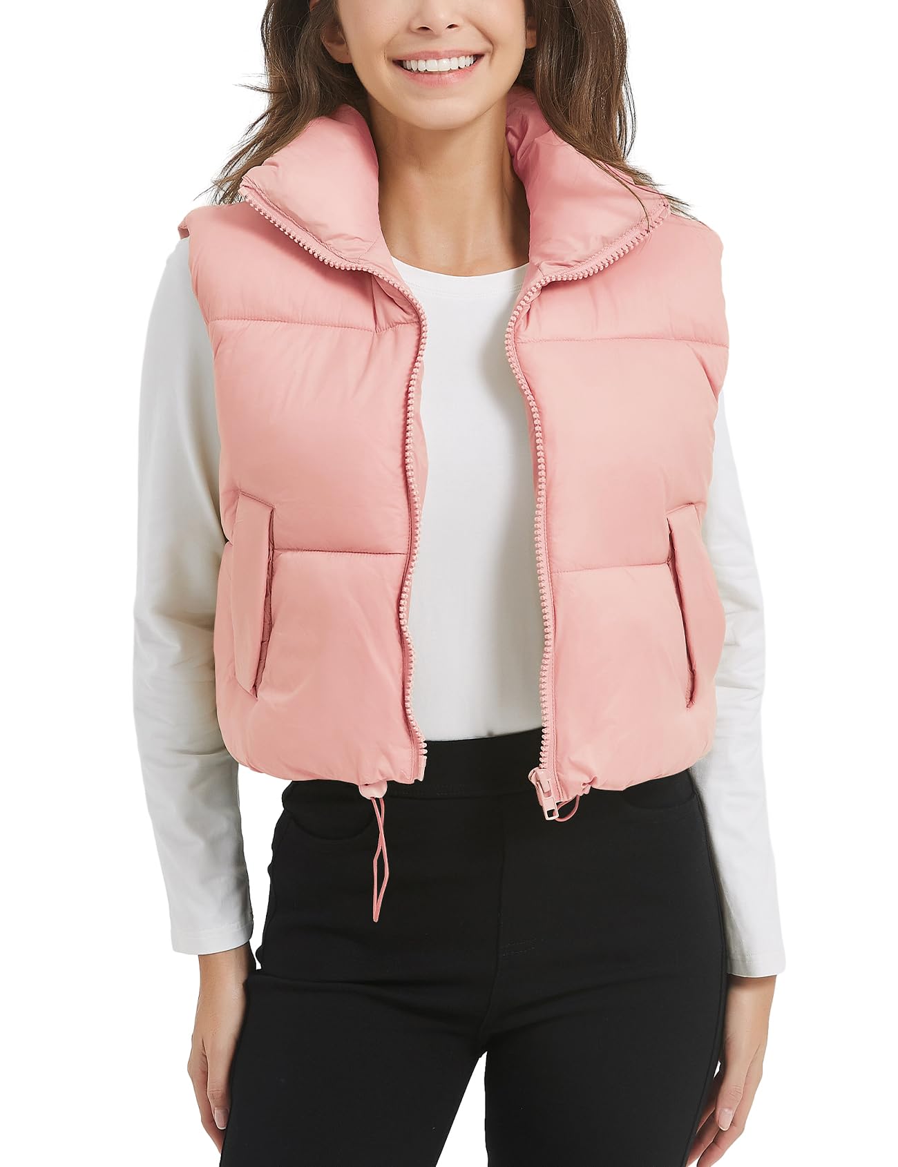 Colete Acolchoado Feminino Flygo, Leve, De Inverno, Rosa, Xxl