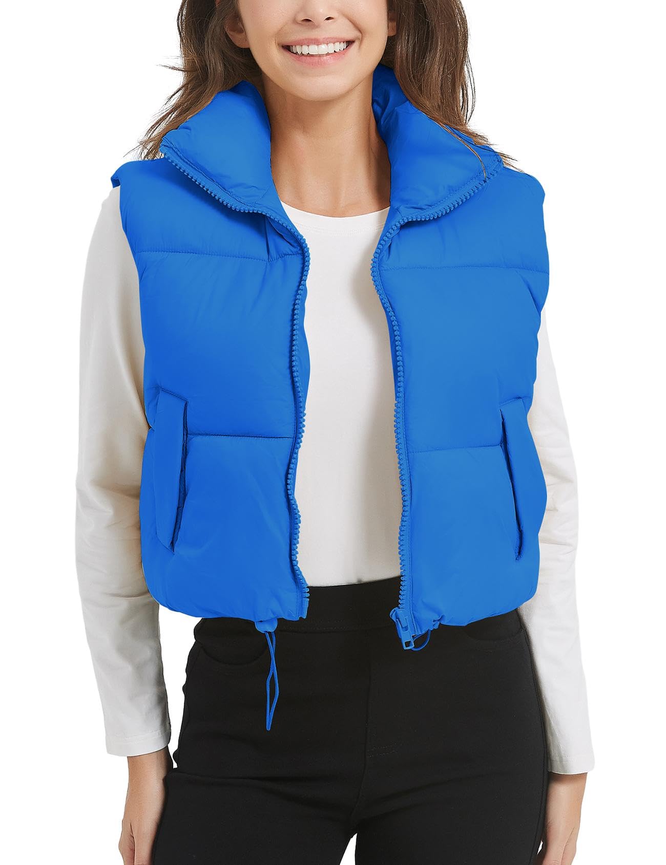 Colete Acolchoado Feminino Flygo, Leve, De Inverno, Azul, Xxl