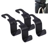 Gancho De Encosto De Cabeça Para Assento De Carro Amooca S Type S, Quadriculado, Preto, Pacote Com 4