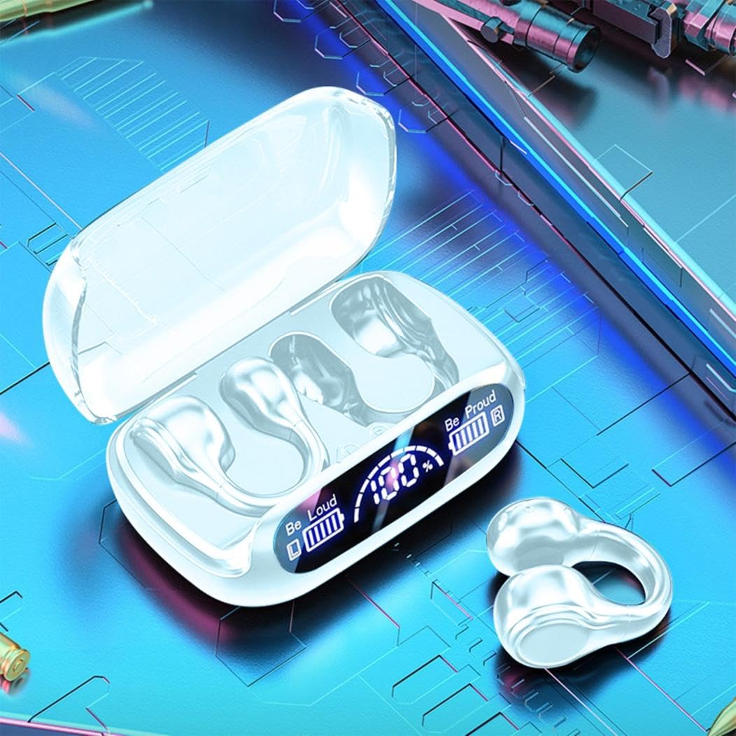 Fones De Ouvido Bluetooth 5.3 Open Ear Com Microfone Ipx7 Branco