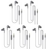 Fones De Ouvido Com Fio E Microfone, Pacote Com 5 Unidades (cinza Escuro)