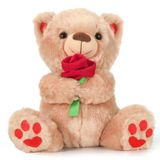 Brinquedo De Pelúcia Stuffed Animal Bear Dia Dos Namorados 30 Cm Com Rosa