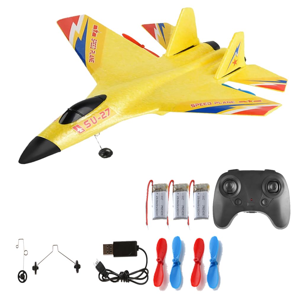 Avião De Controle Remoto Rc Plane Su-27 De 2,4 Ghz Com 3 Baterias
