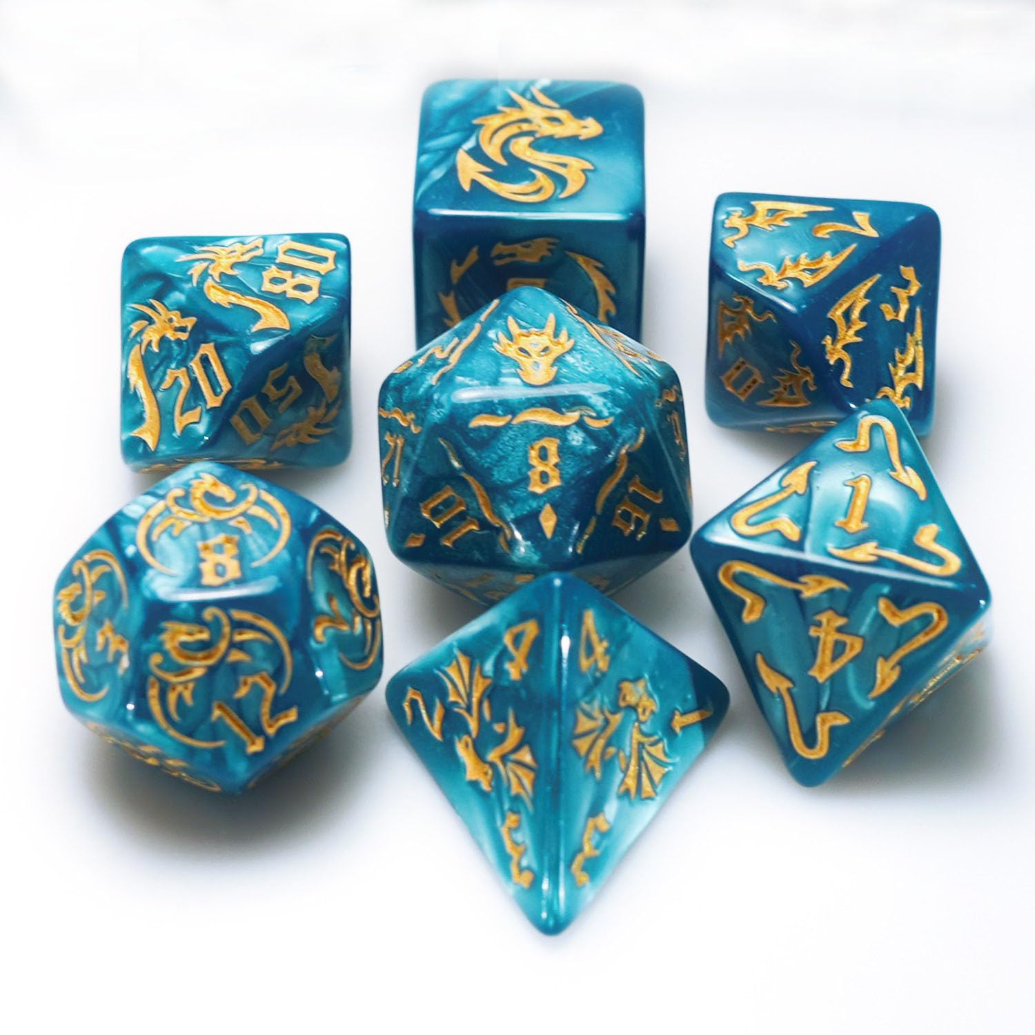 Conjunto De Dados Dungeon And Dragons D&amp;d Mtg 7-die Rpg Polyhedral