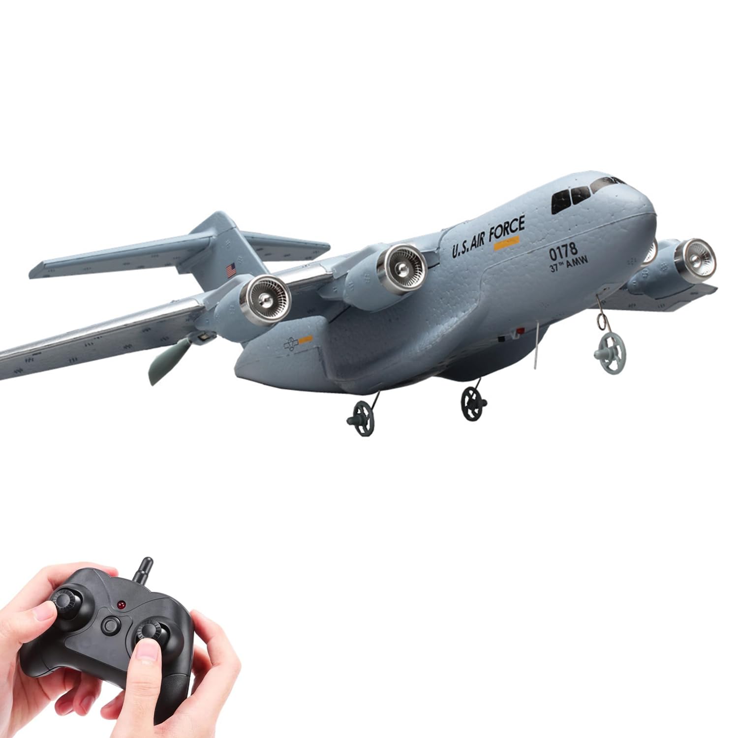 Controle Remoto Rc Airplane C-17 De 2 Canais Para Crianças/adultos