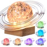 3d Crystal Puzzle Saturn 40 Unidades Com Base Iluminada Para Crianças Maiores De 14 Anos