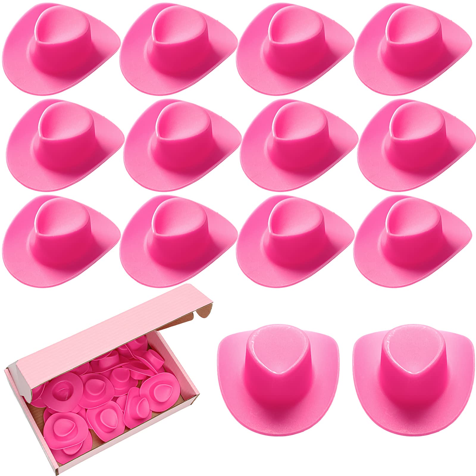 Mini Chapéu De Cowboy Civilight 24 Peças Rosa Para Decoração De Festa De Bonecas