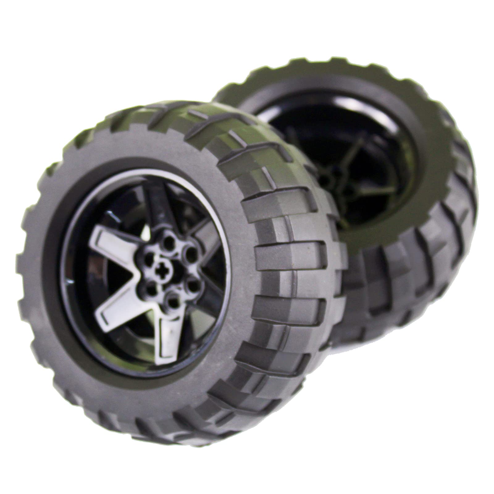 Building Block Technic Parts Tire Baloon Wide Dia94,8 X 44 E Diâmetro Do Aro 56 X 34 4 Unidades