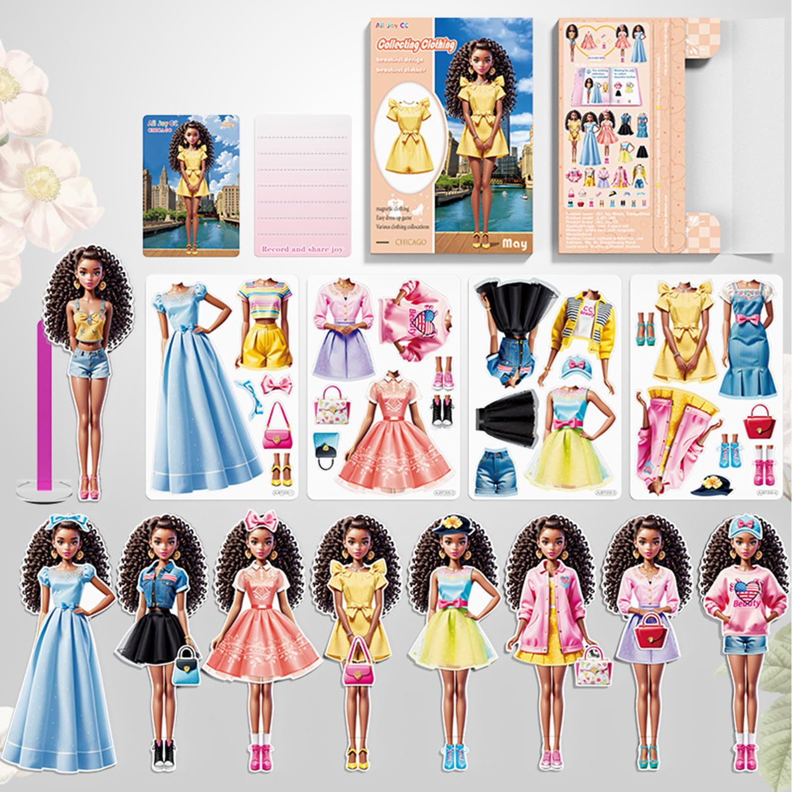 Conjunto De Bonecas Magnetic Princess Dress Up Paper Para Meninas De 3 A 12 Anos