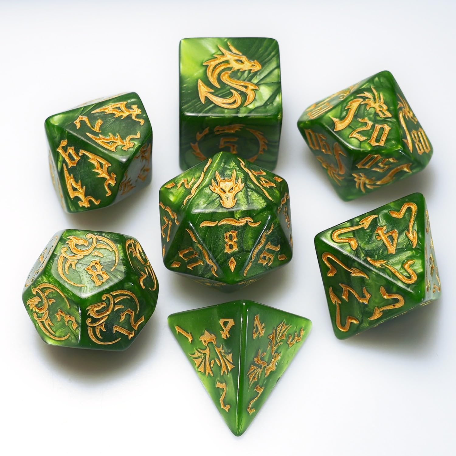 Conjunto De Dados Dungeon And Dragons D&amp;d Mtg 7-die Rpg Polyhedral