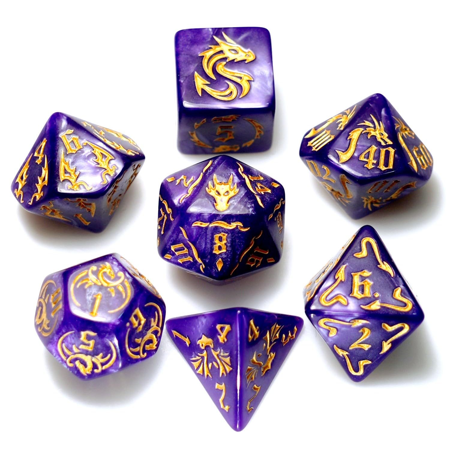 Conjunto De Dados Dungeon And Dragons D&amp;d Mtg 7-die Rpg Polyhedral