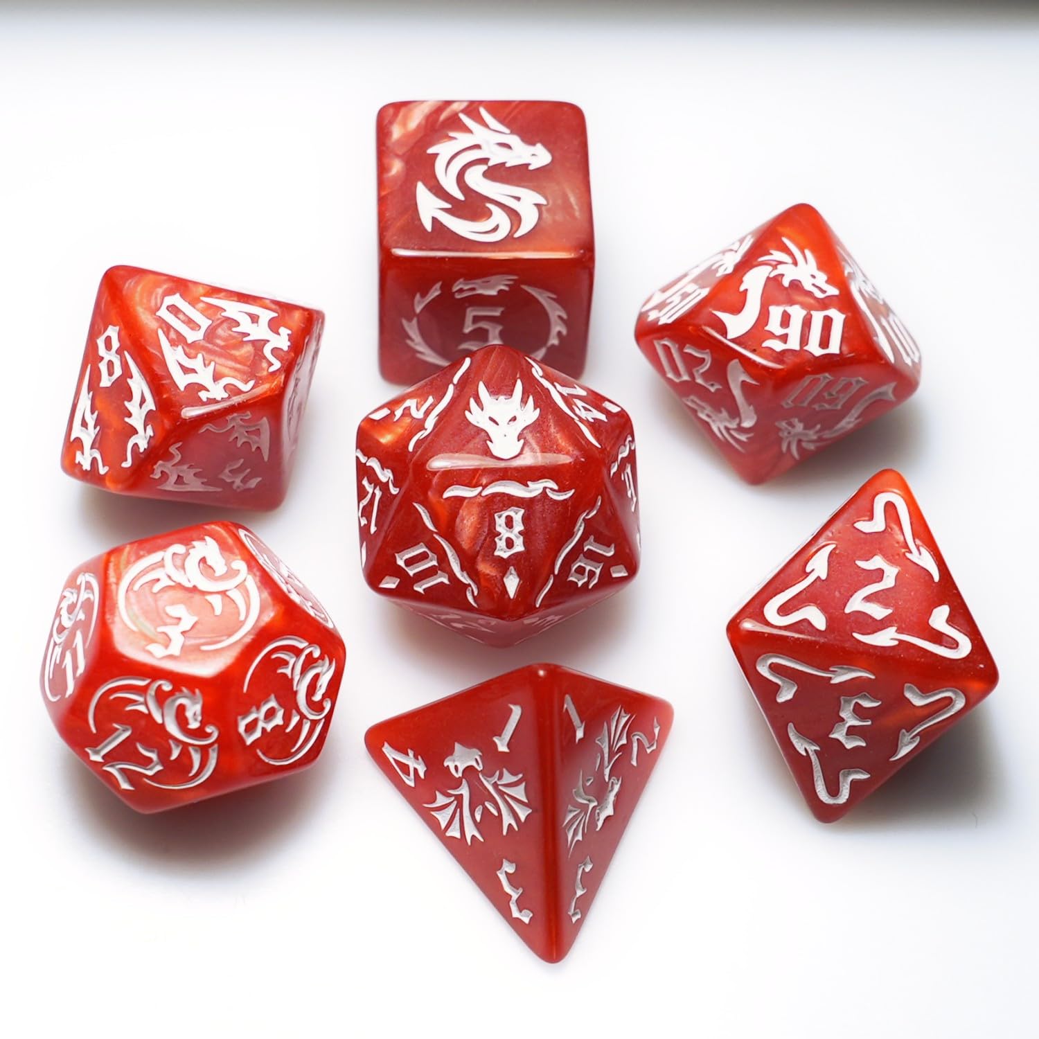 Conjunto De Dados Dungeon And Dragons D&amp;d Mtg 7-die Rpg Polyhedral