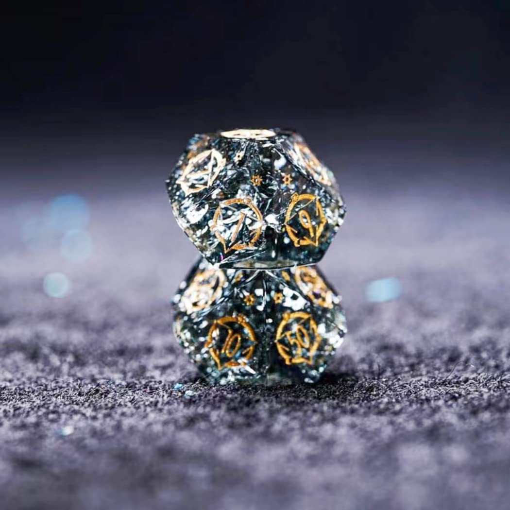 Conjunto De Dados: Dnd Dungeons And Dragon Natural Crystal, Rpg De Luxo