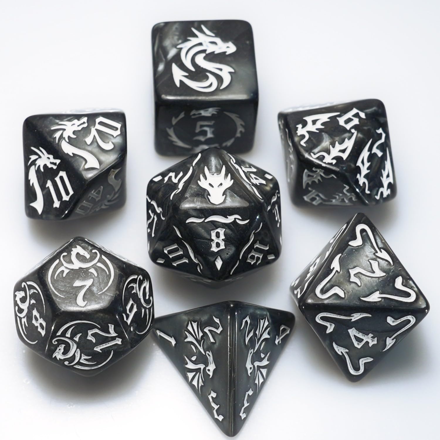 Conjunto De Dados Dungeon And Dragons D&amp;d Mtg 7-die Rpg Polyhedral