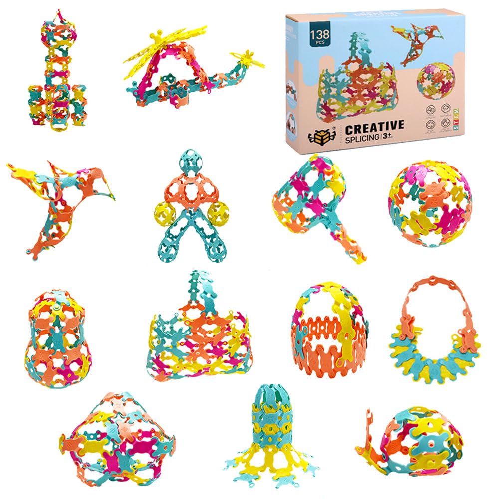 Brinquedo Building Blocks De 138 Peças Para Crianças De 3 Anos Ou Mais Com Stem