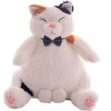 Gato Gordo De Pelúcia De Pelúcia Com Bola 35 Cm Marrom Branco
