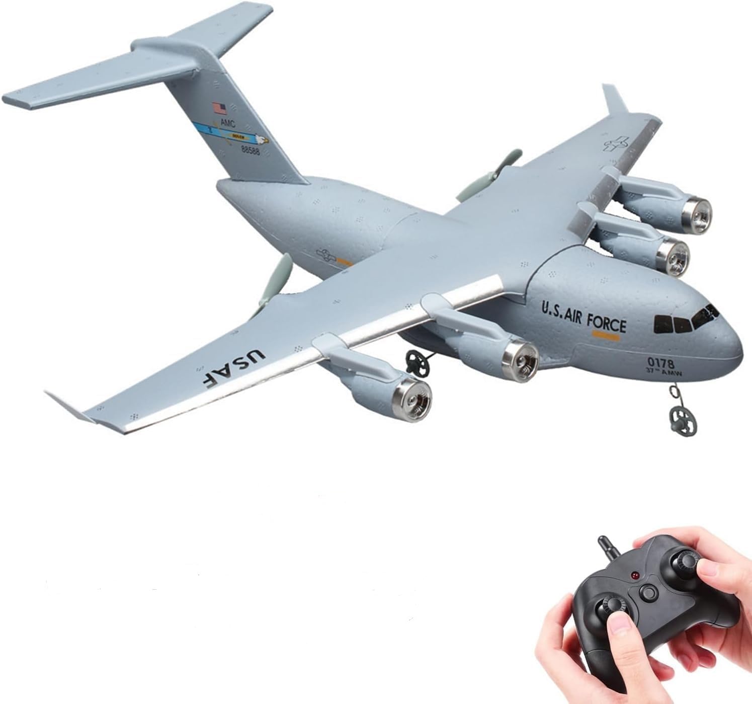 Controle Remoto Rc Airplane C17 De 2 Canais Para Crianças Com Giroscópio