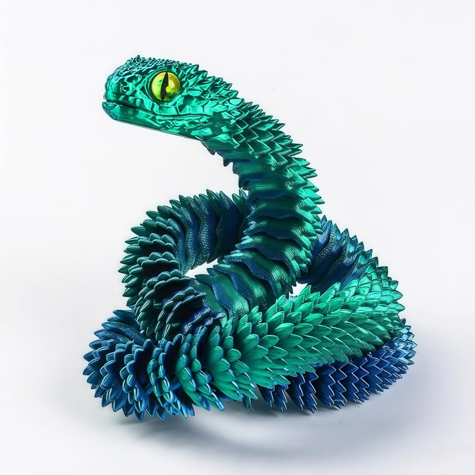 Modelo De Animal Impresso Em 3d Snake Viper Turquoise