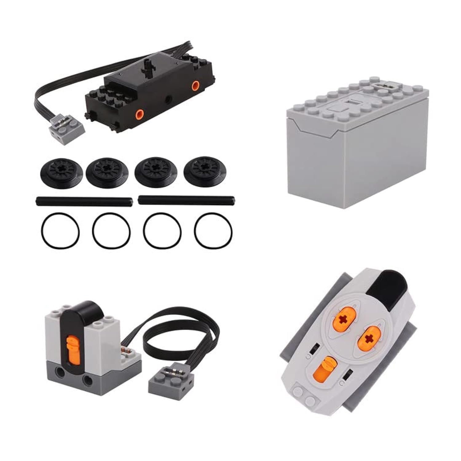 Blocos De Construção Train Track Motor Battery Box Infrared Remote