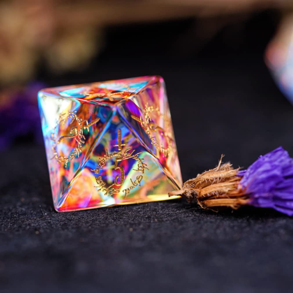 Conjunto De Dados Dnd Natural Crystal Sharp Edge Para Jogo De D&amp;d