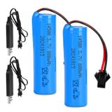 Baterias Recarregáveis De 3,7 V 800 Mah Li-ion, Pacote Com 2 Unidades Com Carregador