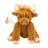 Brinquedo De Pelúcia Highland Cow Com Juntas Móveis E Som De 25 Cm