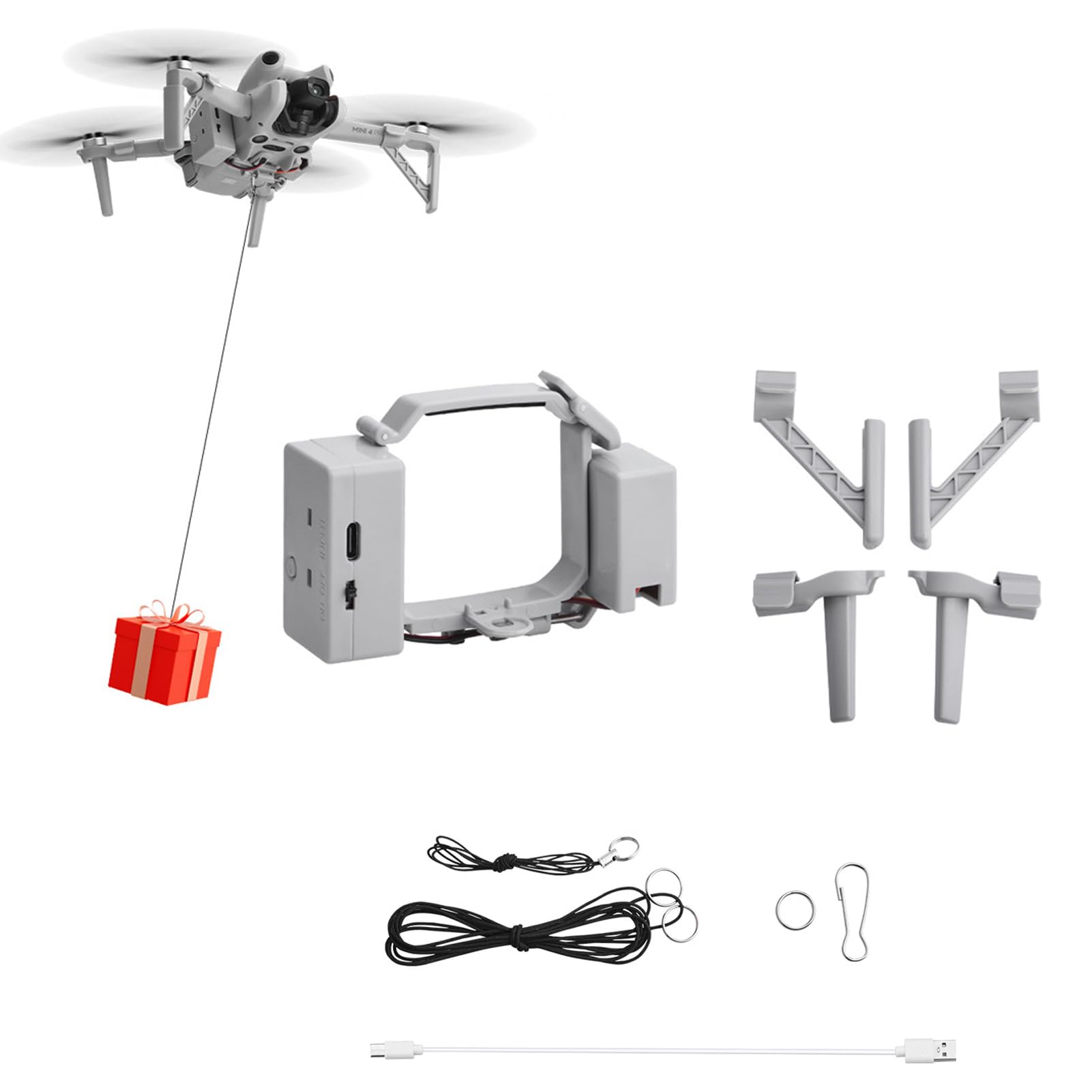 Sistema Airdrop Com Trem De Pouso Para Drone Dji Mini 4 Pro