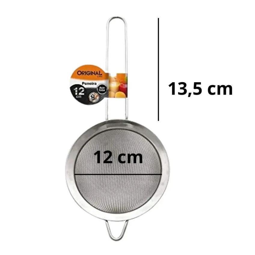 Peneira Em Aço Inox Original Line 12cm - Prática, Durável E Versátil Para Cozinha - Panami - imagem 5