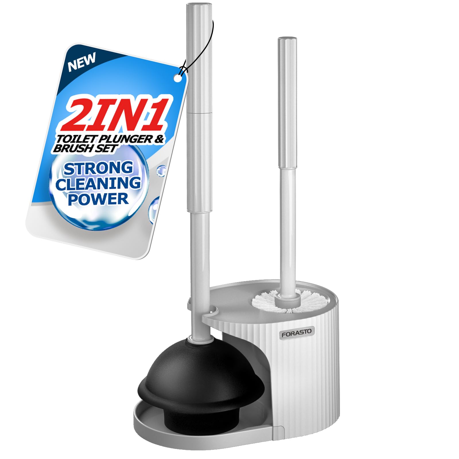 Conjunto De Pistão E Escova De Vaso Sanitário Forasto 2 Em 1, Alça Estendida