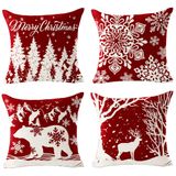 Capa De Almofada Andreannie Merry Christmas 45x45cm De Algodão E Linho