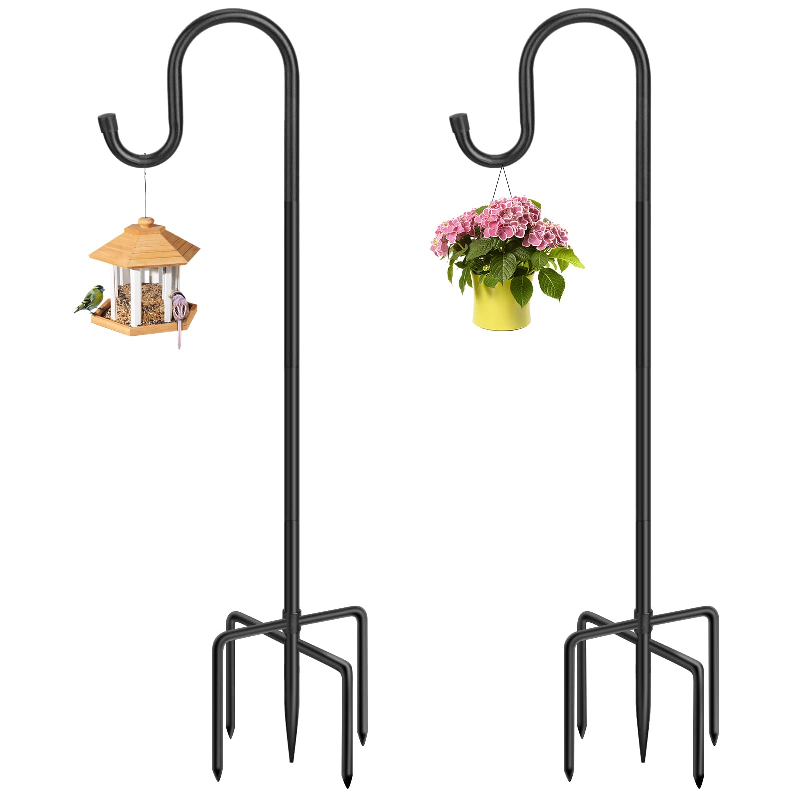Outdoor Shepherds Hook Anideer 91 Cm Com Bases De 5 Pinos, 2 Pacotes