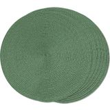 Placemats Funwheat, Redondo Trançado, Conjunto De 6 Azeitonas, 38 Cm De Diâmetro