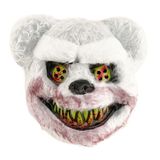 Máscara Urso Pelúcia Rosto Com Sangue Branco Halloween