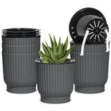 Vasos De Violeta Africana T4u Self Watering 10 Cm, Pacote Com 6 Unidades, Cinza Carvão