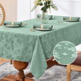 Toalha De Mesa Romanstile Jacquard Impermeável 150x210cm Verde Sálvia
